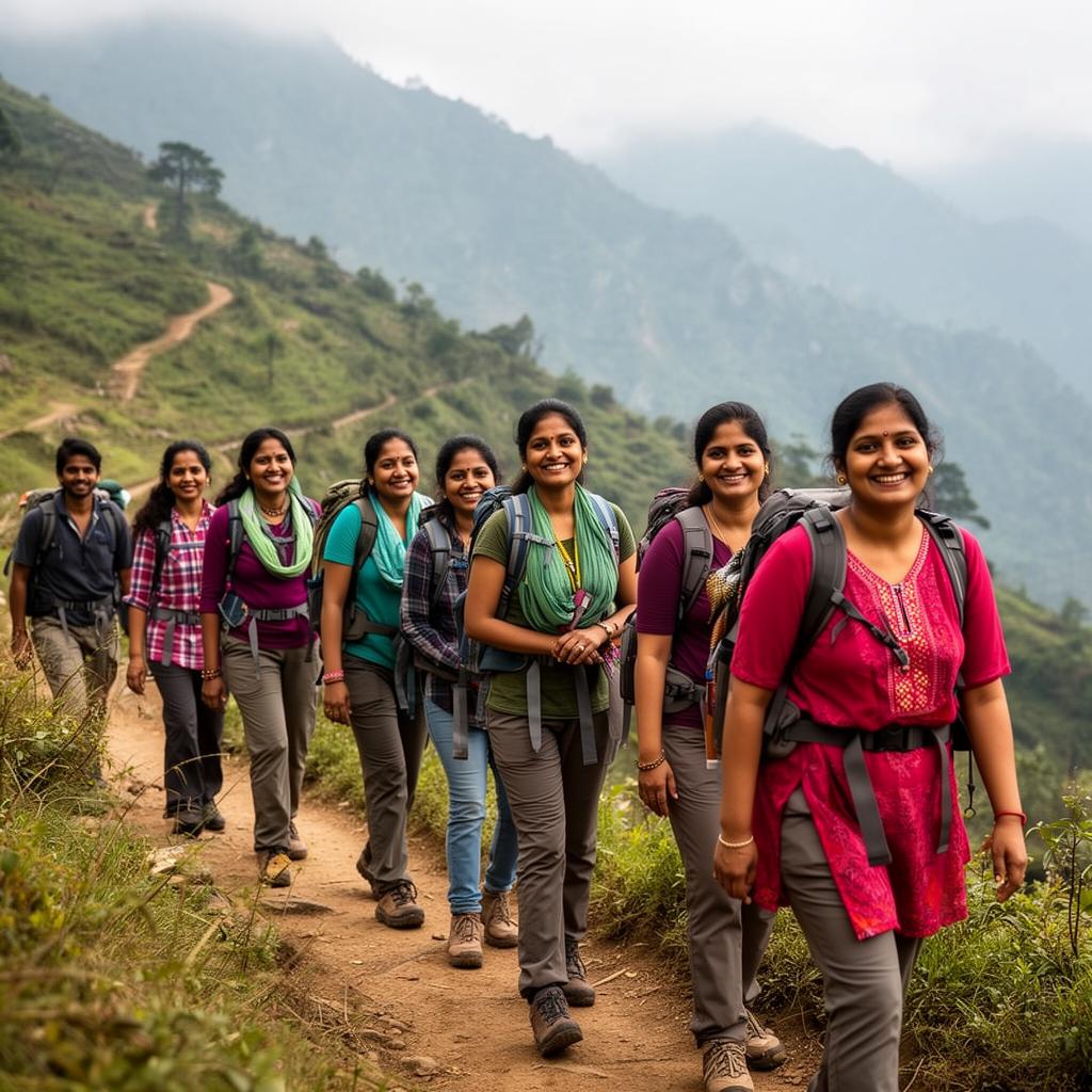 Women friends on a hike